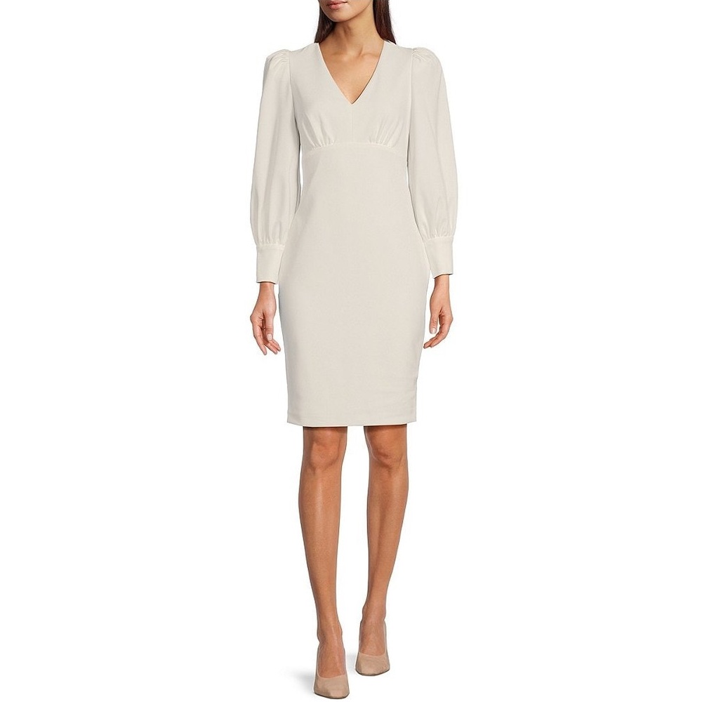 Calvin Klein White V-Neck Dress